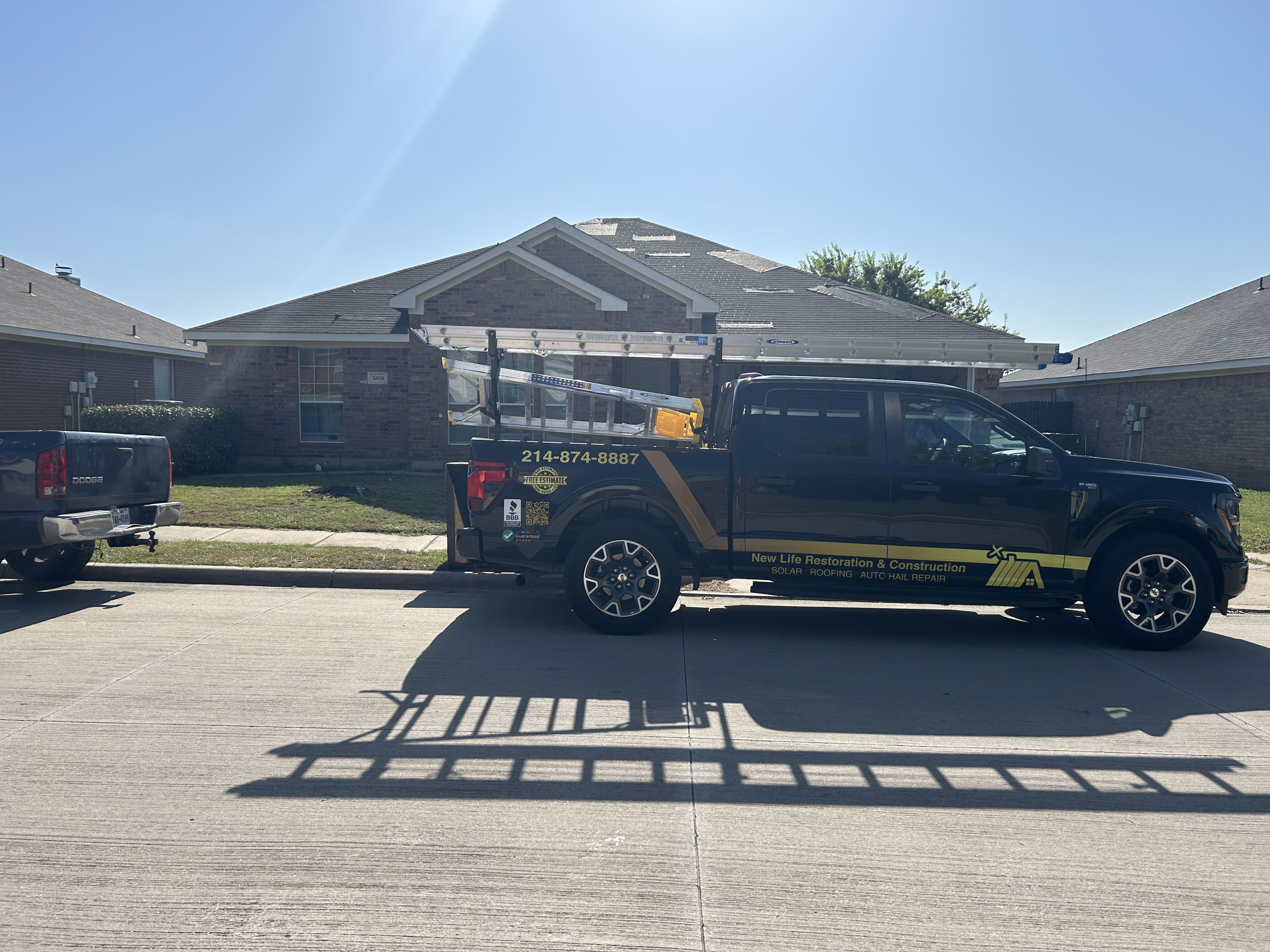 Roof repair project completed by New Life Restoration & Construction in Grand Prairie, TX