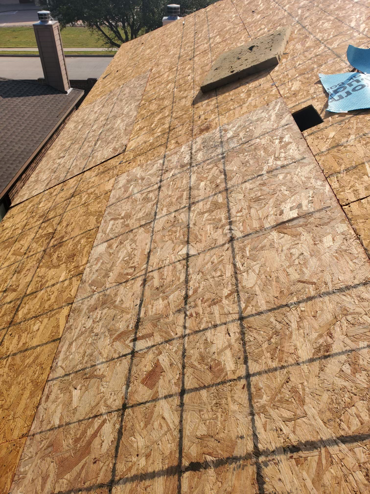 Roof decking and replacement work on a Grand Prairie TX home