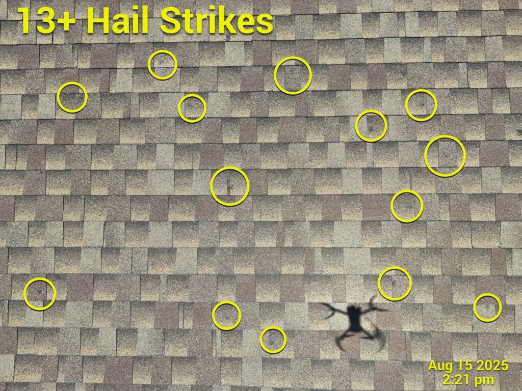 Hail and storm damage roof inspection near Arlington Texas